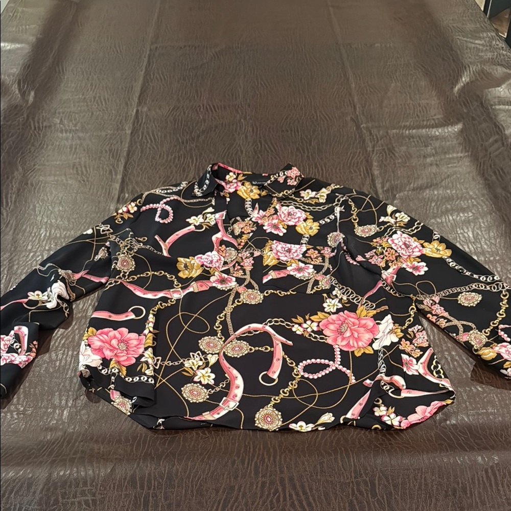 Floral Chain Print Blouse